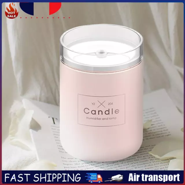 Candle Air Humidifier Atmosphere Light Mini Aroma Diffuser for Bedroom (Pink) FR