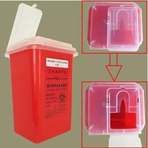 New Dental Sharps Container Biohazard Needle Disposal 1 Qt Size