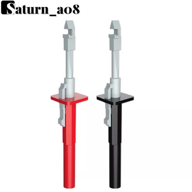 2PCS Safety Insulated Test Hook Clip Bulit-in Spring Sharp Piercing Probes Tool