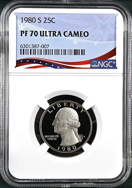 1980-S Washington Proof Quarter, Graded PF70UC by NGC - Registry Quality ~1B