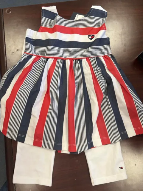 Tommy Hilfiger Girls  2 Piece Set Size 5 NWT $55 Red White & Blue,  4th of July