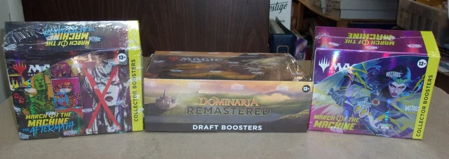 Mtg Dominaria Remastered Draft + March Machine + March Aftermath Collector Boxes Mtg Dominaria Remastered Draft + March Machine + March Aftermath Collector Boxes