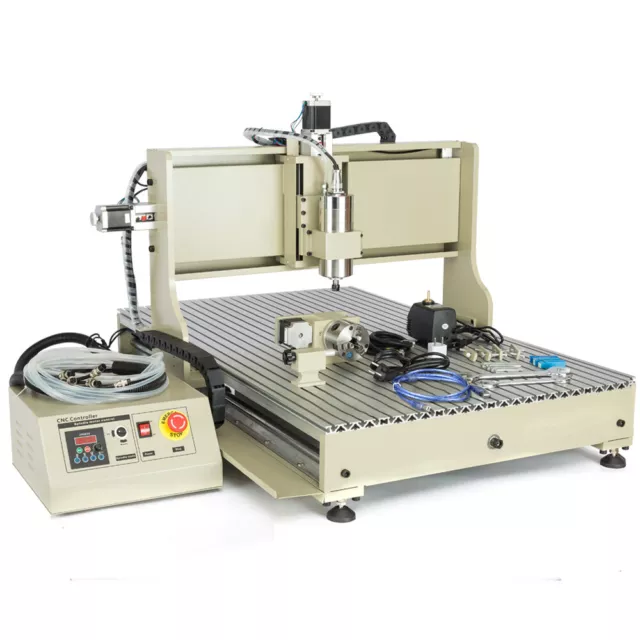 USB 4 Axis CNC 6090 Router Desktop Metal Engraver Carving Drilling Machine 2.2KW