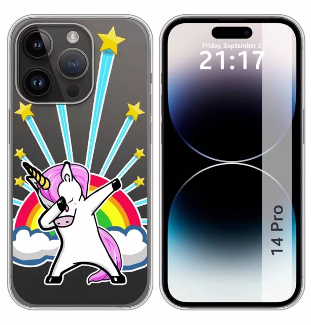 Coque Silicone Transparent Compatible Avec IPHONE 14 Pro (6.1) Design Licorne