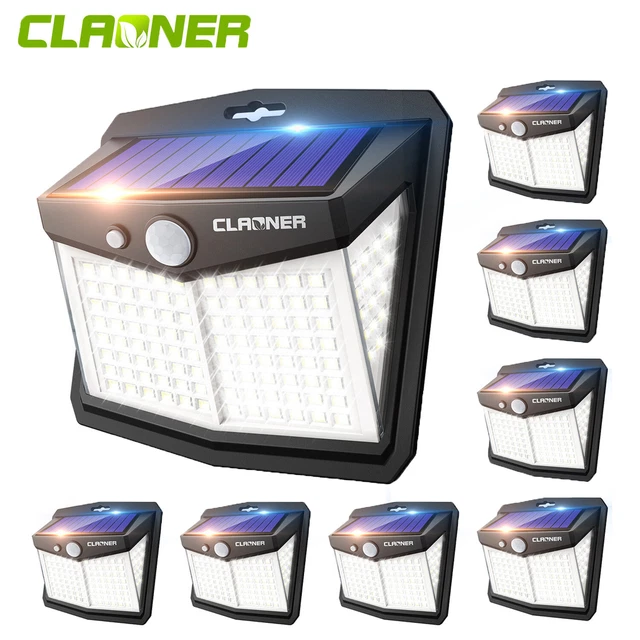 128 LED Solarleuchte mit Bewegungsmelder Außen IP65 Garten Solarlampen Strahler