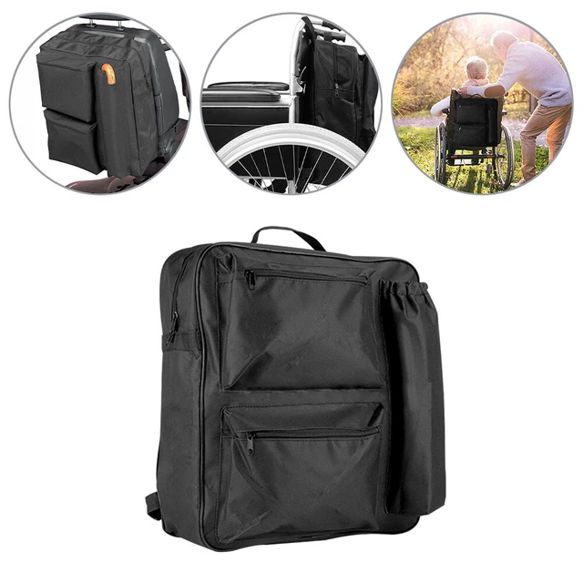 Rollstuhltasche Hinten Rollstuhl Tasche Seitentasche Rollstuhl Rucksack Schwarz