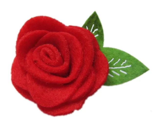 Cadeau de Saint-Valentin Rose rouge DIY, feuilles de tissu en feutre,...