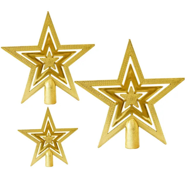 Christmas Tree Topper Glittered Gold Star for Tree Topper DIY Plug In Ornament