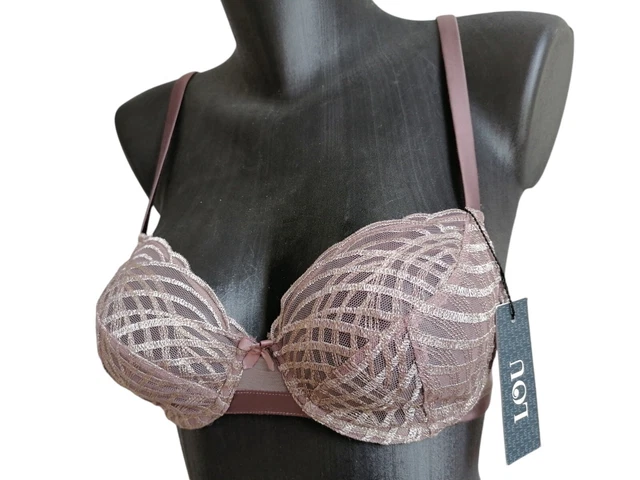 Soutien-gorge LOU Poésie Parisienne 95D (80D EU) - Armatures Prune - Neuf Avec étiquettes