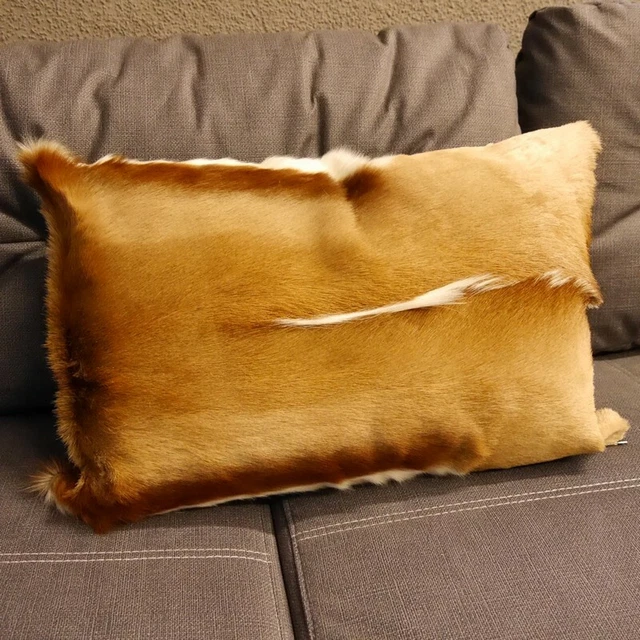 1 Pieza Gacela Cojín de Piel 50x30cm África Antílope Animal Sofá