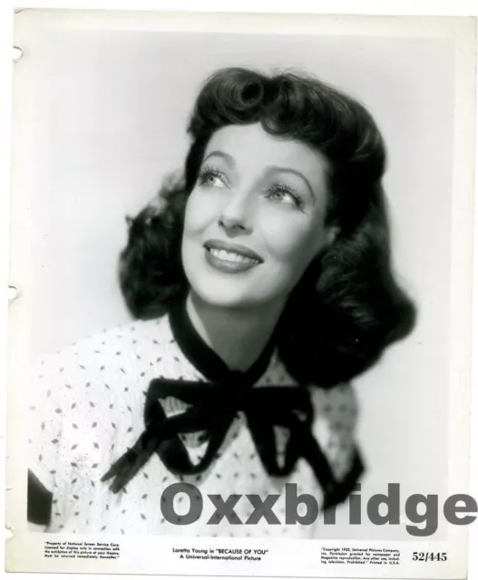 LORETTA YOUNG ORIGINAL PHOTO 1952 Glamorous Star Elegant Because You
