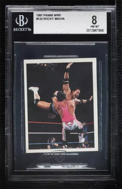 1997 Panini WWF Superstars Album Stickers Rocky Maivia The Rock Bret Hart BGS 8