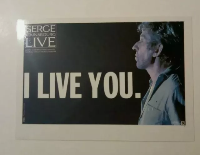 carte postale Serge Gainsbourg I live you