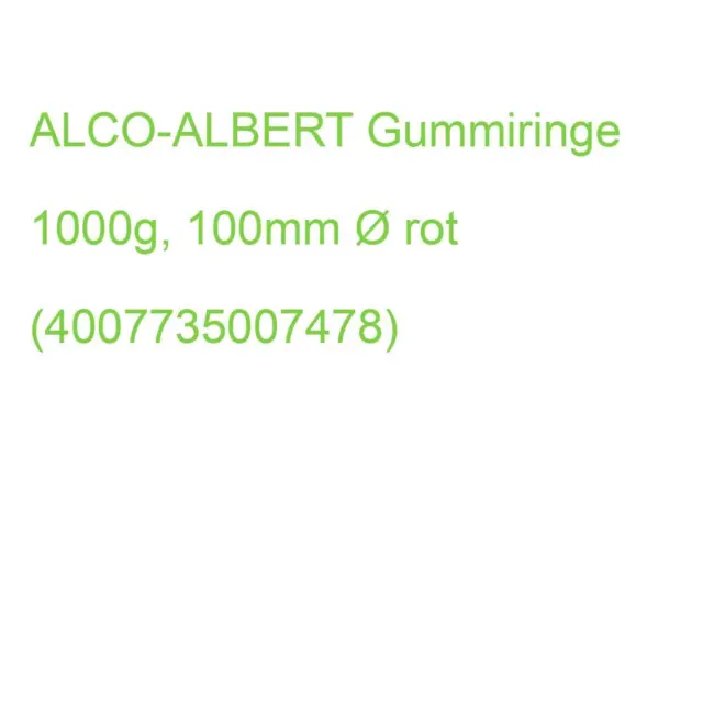 ALCO-ALBERT Gummiringe 1000g, 100mm Ø rot (4007735007478)