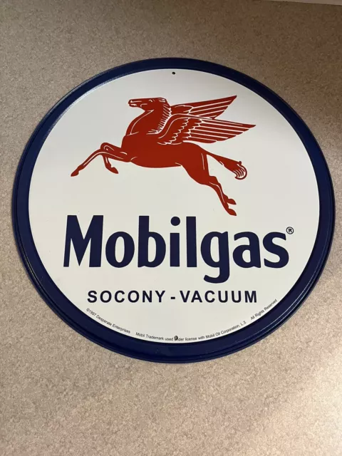 Mobilgas Pegasus Tin Metal Sign - Mobil Oil - Socony-Vacuum Oil Company - Gas