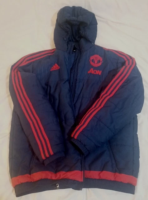 MANCHESTER UNITED TRAINING Coat Mens XL Dark Blue Padded Used Good Condition 39.99 PicClick UK