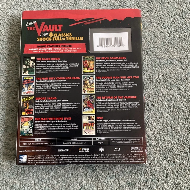 THRILLERS FROM THE Vault 8 Classic Horror Films (Bluray, 2022) SEALED