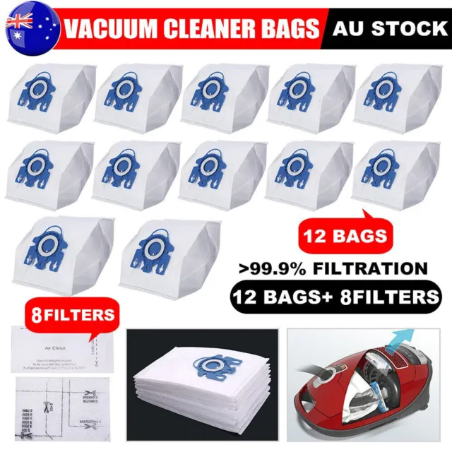 12x Vacuum Cleaner Bags for Miele 3D GN FJM Hyclean S8 S5 S5211 S5210 S2 C2 C3
