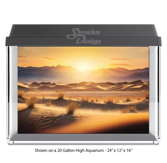 Bright Desert Landscape Polyester Fish Tank Glass Backdrop Aquarium Background
