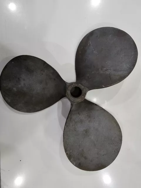 Antique 121 Brass 3 Blade Boat Propeller Prop 12" Vintage Rare Unique Part