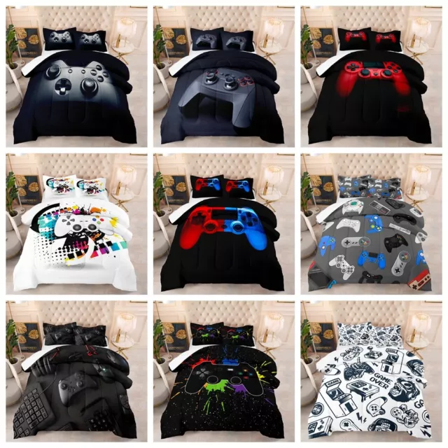 Red Blue Play Game Gamepad Gamer Player Controller Doona Duvet Quilt Cover Set