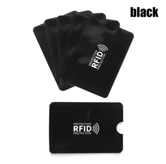 2pcs RFID Blocking Sleeves Credit Card Protector Anti-Theft Card Holder Black