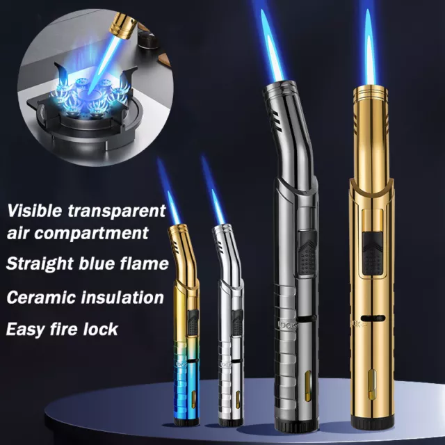 Butane Jet Adjustable Flame Gun Torch Lighter Welding Windproof Refillable Gas