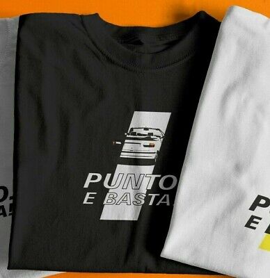 T-Shirt Auto Vintage "Punto E Basta" Con Punto Cabrio E  Banda Bianca S-Xl
