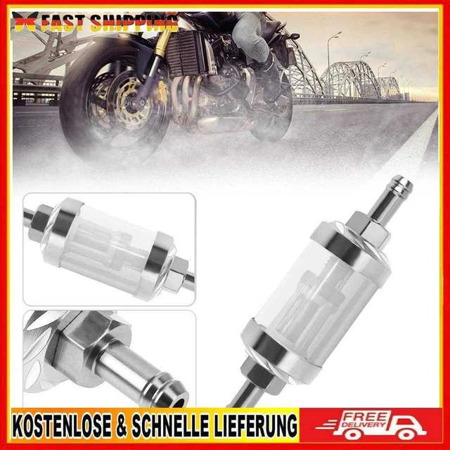 8mm CNC Aluminio Aleación Aceite Calefactor Filtro de Gas para ATV Dirt Pit Bike Motocross