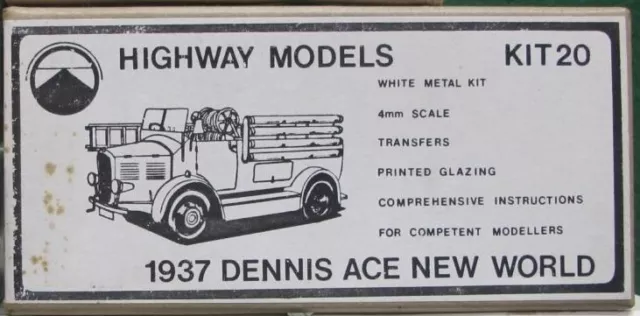 Highways Models  1937 Dennis Ace New World  1:76 Scale Kit#20