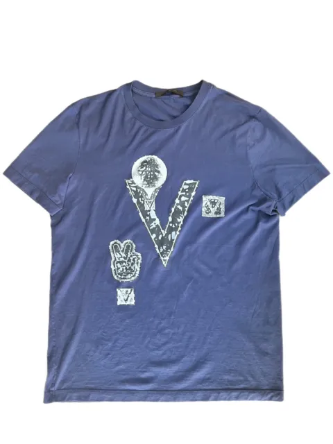 LOUIS VUITTON VCCM09 100% Cotton T-shirt XS Navy Auth Unisex Used from Japan