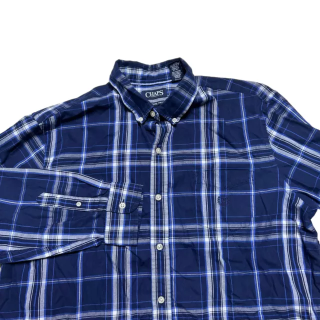 CHAPS RALPH LAUREN Shirt Blue Geometric Long Sleeve Mens XL – Cerqular