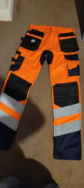 Hashboob Hi-vis Safety Trousers W32 L34