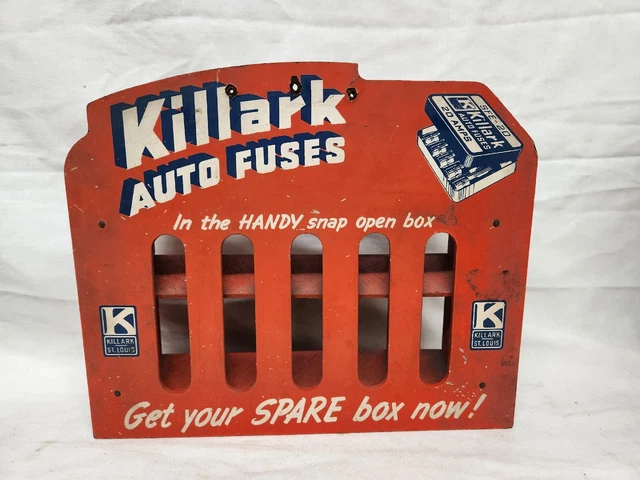Rare Vintage Killark Auto Fuse Counter Display Advertising Sign Gas Station