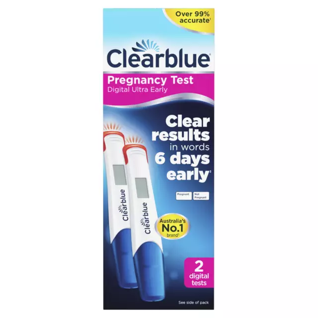 Clearblue Digital Ultra Sensitive Early Pregnancy Test Over 99% Accurate 2 Pack