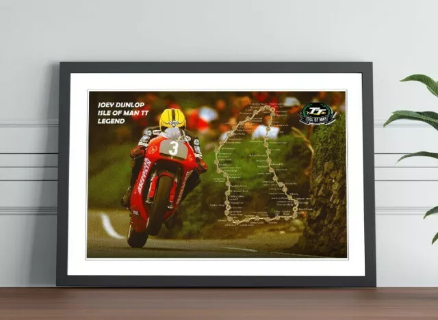 Joey Dunlop Isle Of Man Tt Racing Legend Art Framed Poster Picture Print Artwork