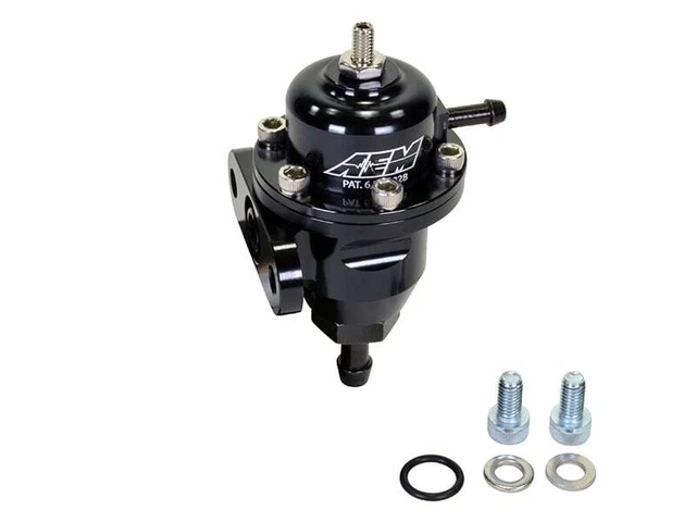 AEM High Volume Fuel Pressure Regulator - Adjustable Black Regulator For Honda/Acura Performance