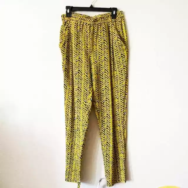 Carolina Herrera Printed Pull On Pants with Pockets Yellow 8