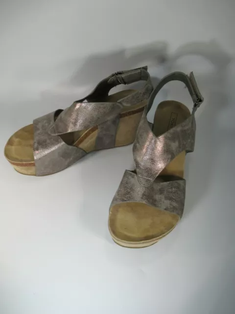 Yoki, Silver Metallic Hestry Wedge Sandal, Sz 10 Flat Ship $2.99