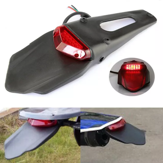 Heck Fender LED Rücklicht Bremslicht Rot Enduro Universal Motorrad Quad ATV 12V