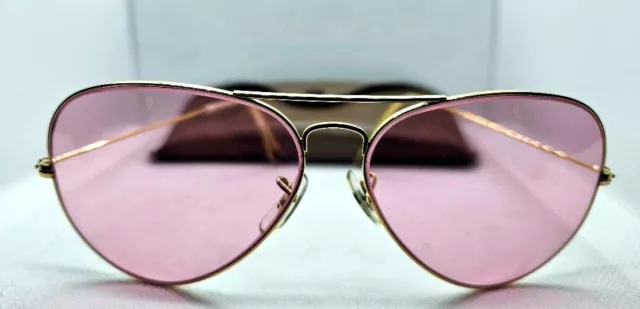 Ray-Ban BL-Bausch and Lomb Aviator Pink-Rosa Sonnenbrille USA. Gr. 62. Top.