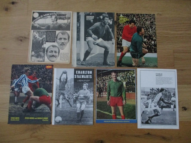 CHARLIE WRIGHT - CHARLTON ATHLETIC: Bundle of Football Magazine Cuttings