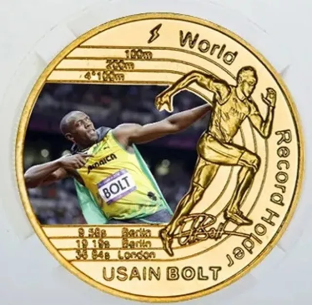 Usain Bolt Gold Coin  Signature Olympics Legend Paris 2024 GOAT World Champion 2