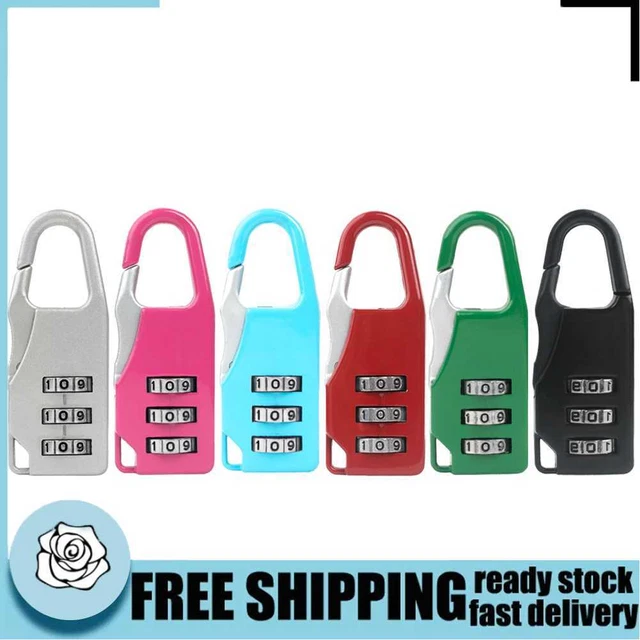 3 Digit Combination Lock Zinc Alloy Travel Luggage Suitcase Security Padlock