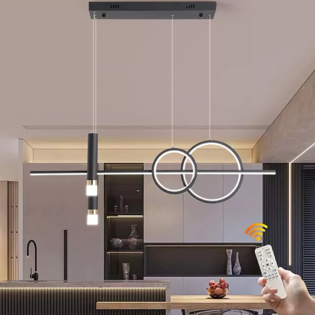 Modern Ceiling Chandelier Light LED Pendant Light w/Remote Dining Rooms Kitchen