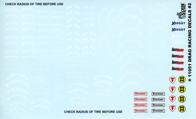 Gofer Racing Drag Racing Tire Logos #2 Decal Sheet