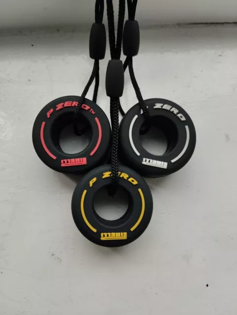 3x PIRELLI P-ZERO FORMULA 1 RACING KEYRING/KEY CHAIN (SOFT MEDUIM HARD) F1 TYRES