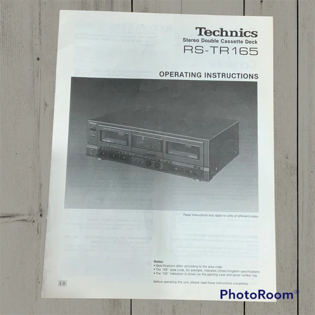 TECHNICS RSTR165 STEREO Double Cassette Deck Operating Instructions
