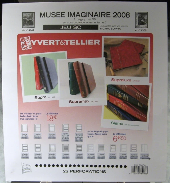 Yvert et Tellier - JEU FRANCE MUSEE IMAGINAIRE S.C 2008 (Avec Pochettes)