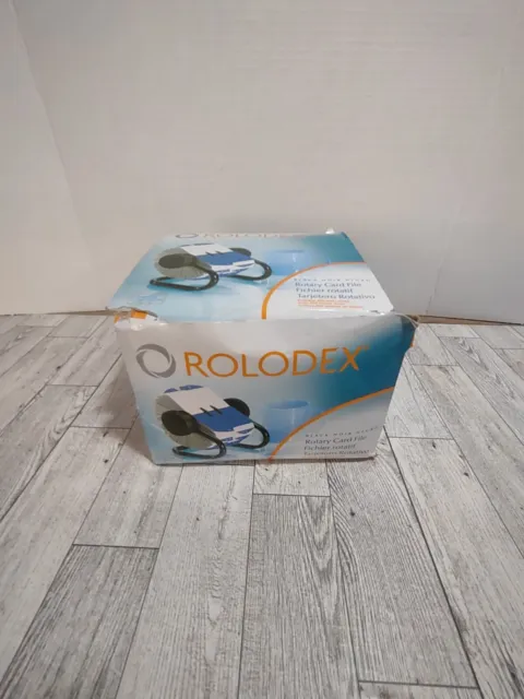 New ROLODEX Open Metal Rotary Card File Includes 200 Sleeved Cards In The Box